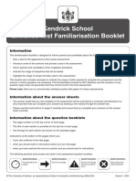Kendrick School Familiarisation Booklet for Entry Into Year 7 in September 2016