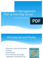 classroom management plan   first day script