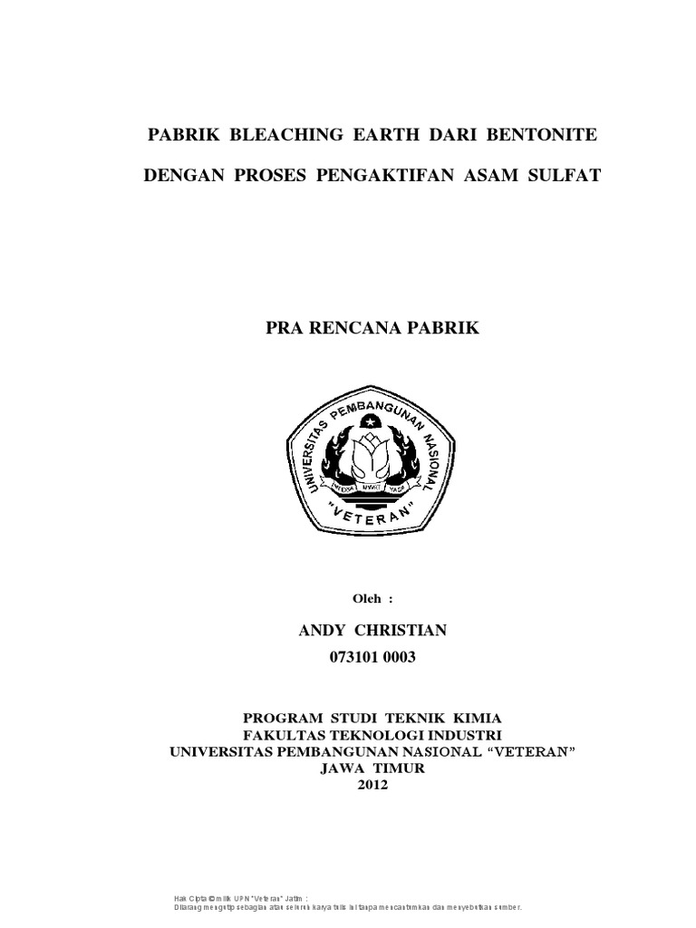 Sifat Bahan Bleaching Earth PDF