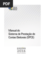 TSE Manual Sistema Prestacao Contas Eleitorais Spce Eleicoes 2016