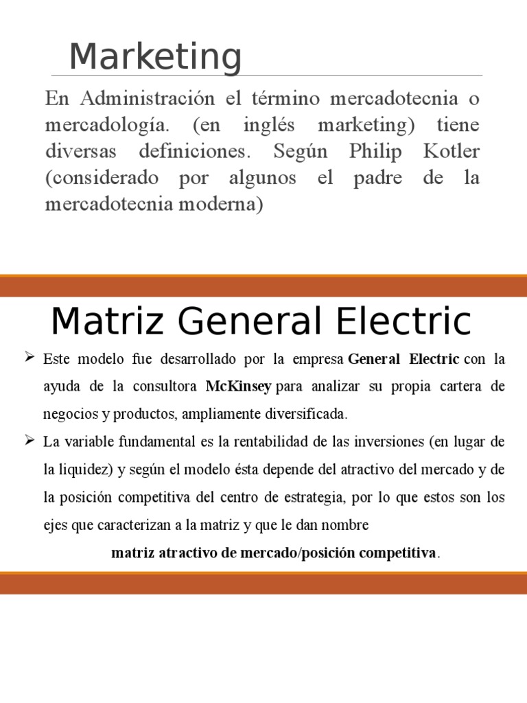Análisis de la Matriz General Electric | PDF | Energia General | Marketing