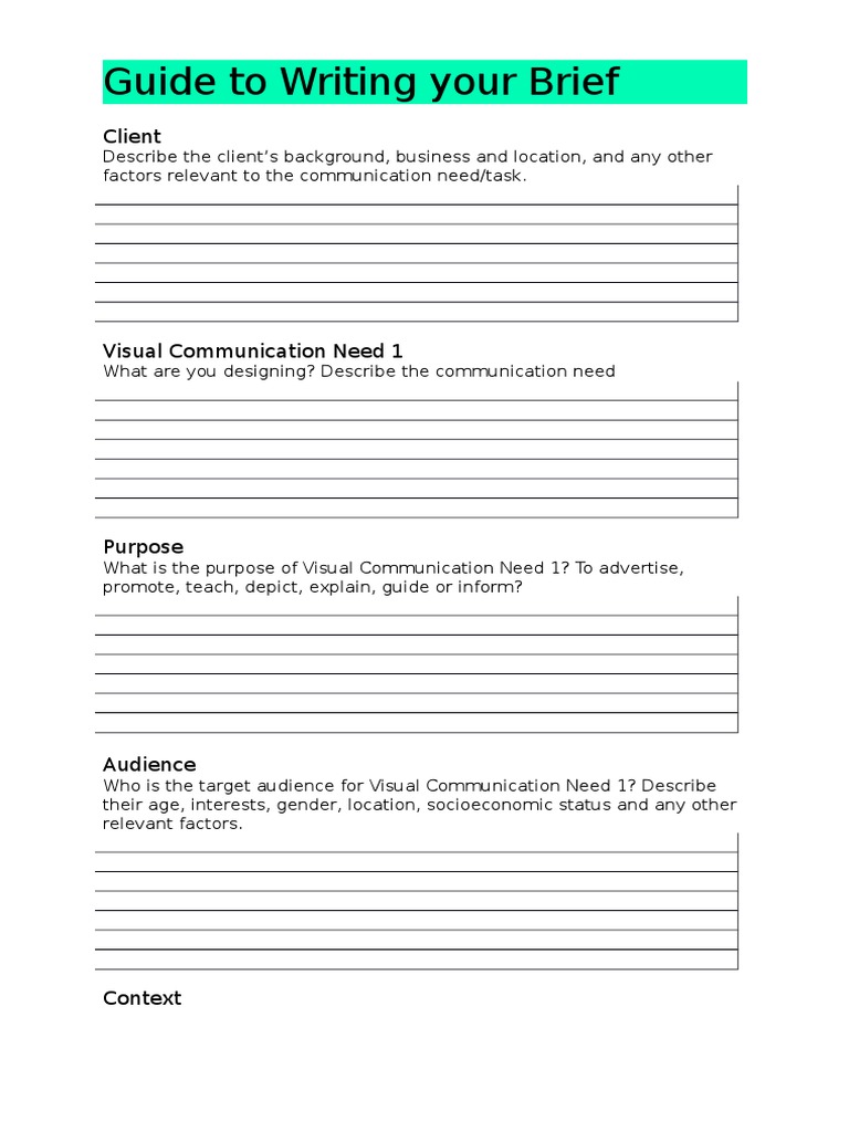 Guide To Writing Your Brief | PDF | Business