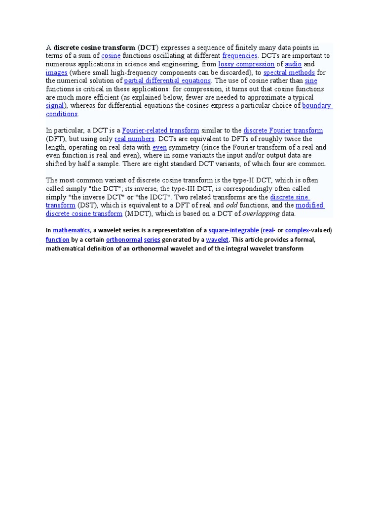 A Discrete Cosine Transform | PDF