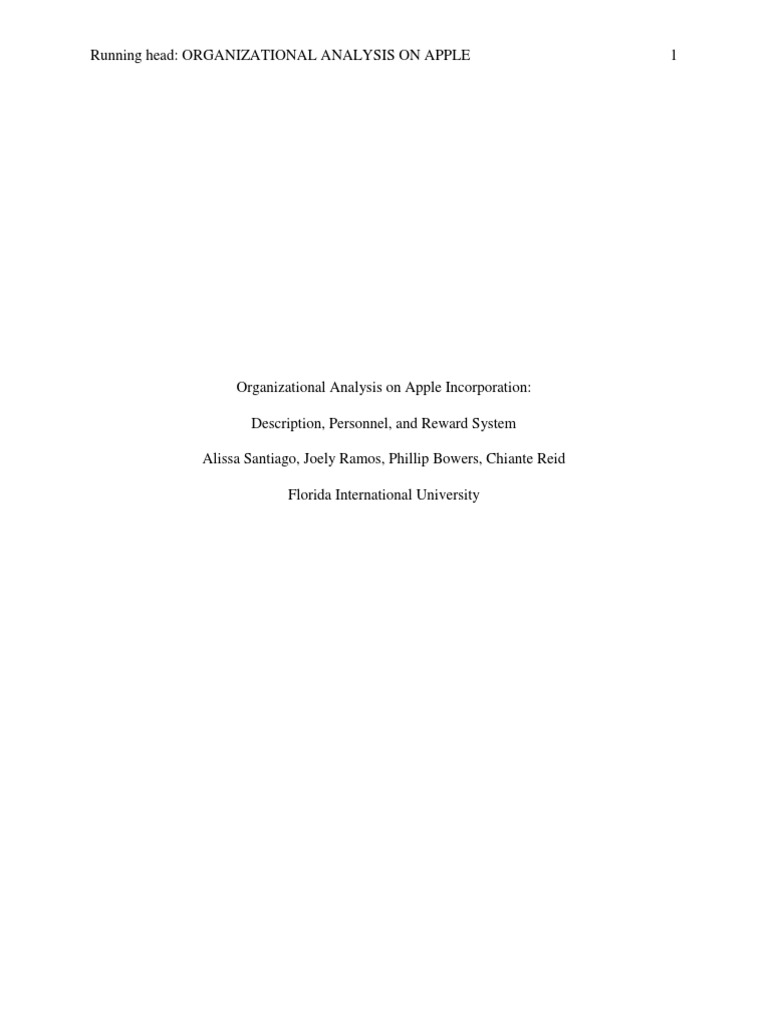 organizational analysis paper | Apple Inc. | Employment