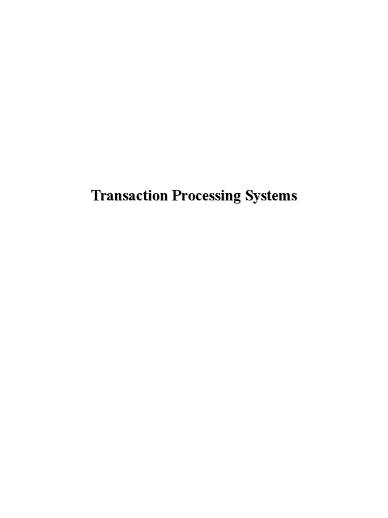 Transaction Processing Systems | PDF | Accounts Payable | Payroll