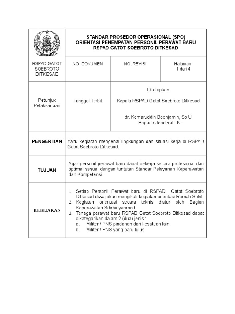 Orientasi Perawat dan Mahasiswa RSPAD | PDF | Kesehatan Holistik ...