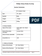 Philips Sleep Study Scoring Application Form: To Be Filled in by The Doctor/ Technician 1. Patient Details