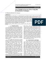 Harmonics Reduction of Multilevel Inverter Drive Using Sine Carrier Pulse Width Modulation Techniques