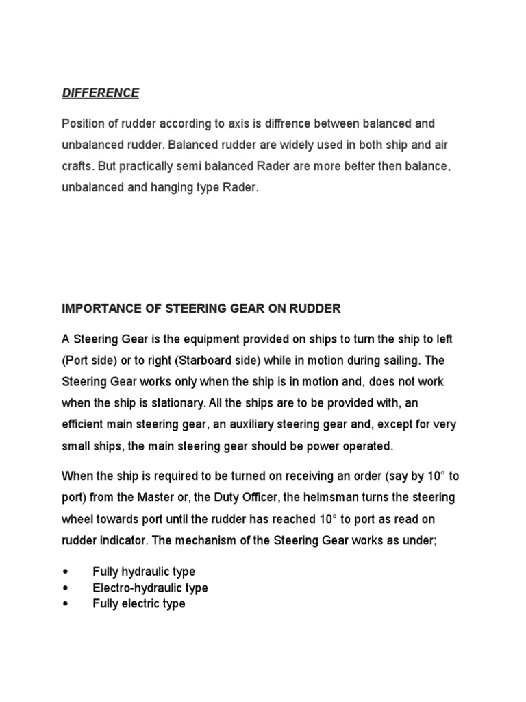 Difference and Use of Steering Gear PDF