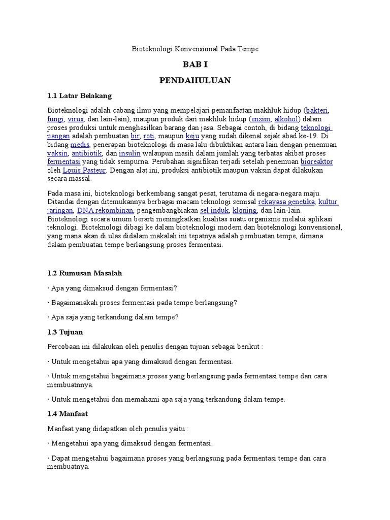 Bioteknologi Konvensional Pada Tempe