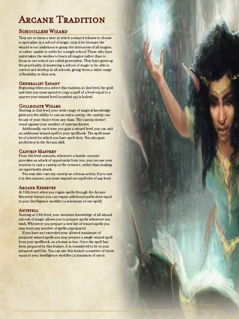 Dnd 5e Wizard Spell Slot Chart