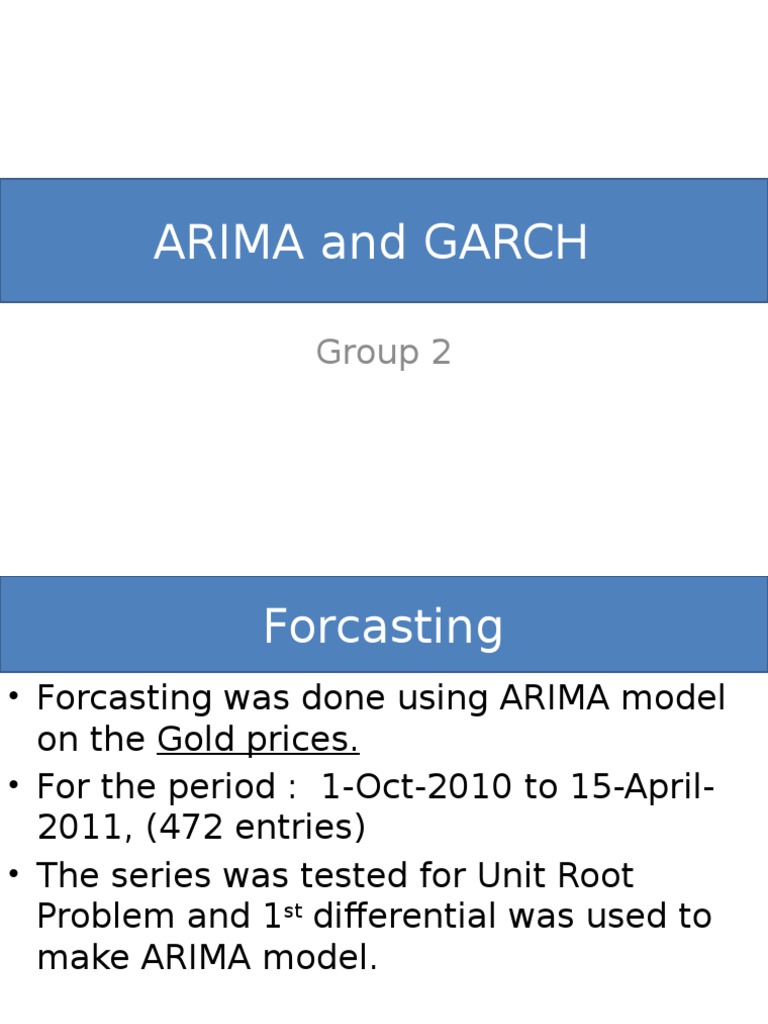 ARIMA and GARCH Analysis of Gold Prices | PDF | Autoregressive ...