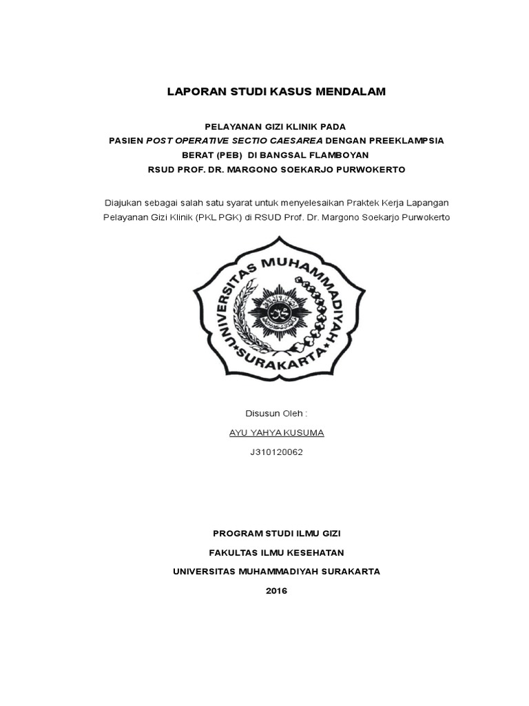 NCP Kasus Post Operasi Sesar Dengan Pree | PDF | Sains & Matematika