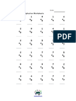 One Digit Multiplication Worksheet1