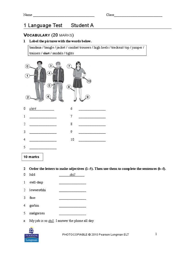 Language Test 1A | PDF | Linguistic Morphology | Linguistics