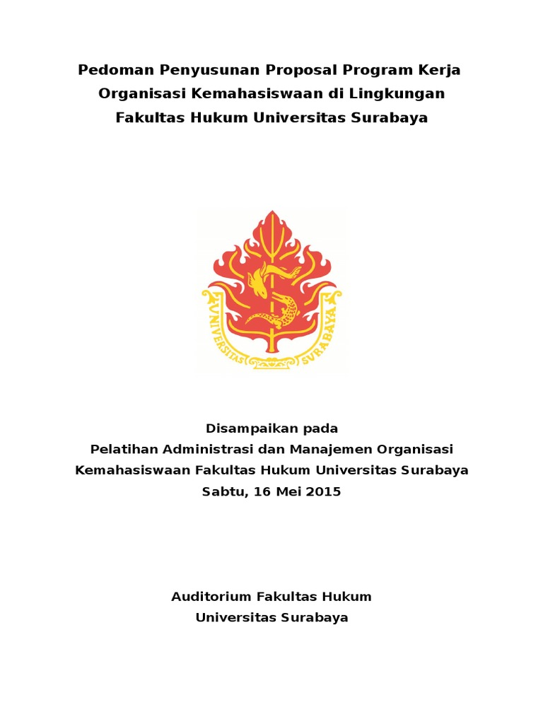 Panduan Proposal Kerja Ormawa FH USU | PDF