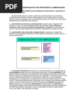 Considerações Sobre Metabolismo de Proteínas