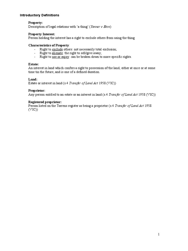 Property Exam Notes 2 | PDF | Lease | Leasehold Estate