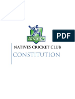 Constitution: Natives Cricket Club