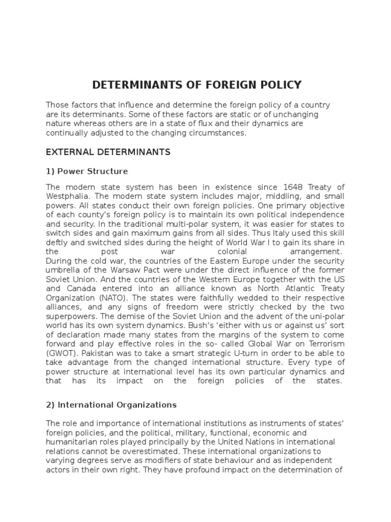 Determinants of foreign policy assignmnt pdf diplomacy public opinion