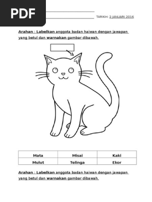 Bahan Transisi Hari Pertama (Melabel Anggota Badan Haiwan)  PDF