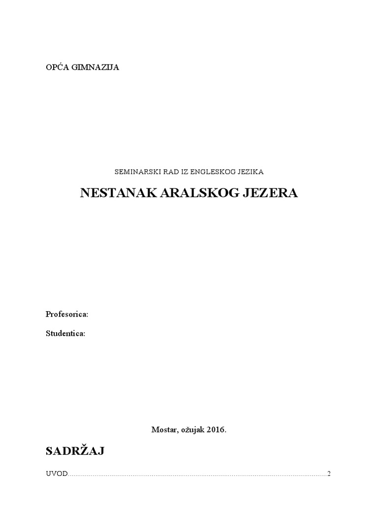 Aralsko Jezero | PDF