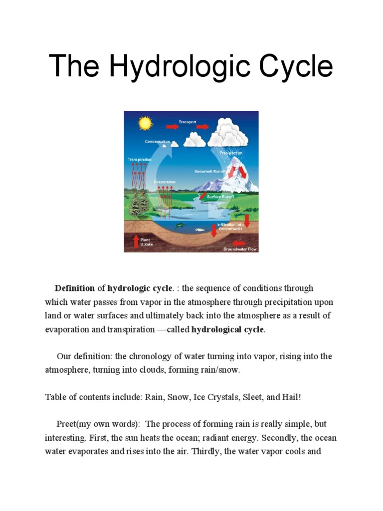 Understanding the Hydrologic Cycle | PDF