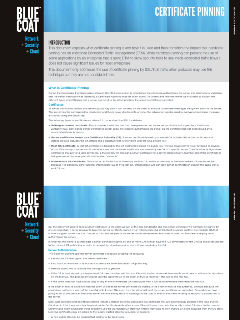 Certificate Pinning | PDF | Transport Layer Security | Public Key ...