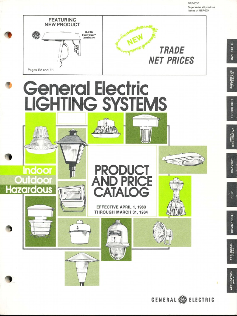 GE Lighting Systems Product Catalog 19831984 Lighting General Electric