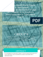 Customer-Based Brand Equity For A Destination: The Effect of Destination Image On Preference For Products Associated With A Destination Brand