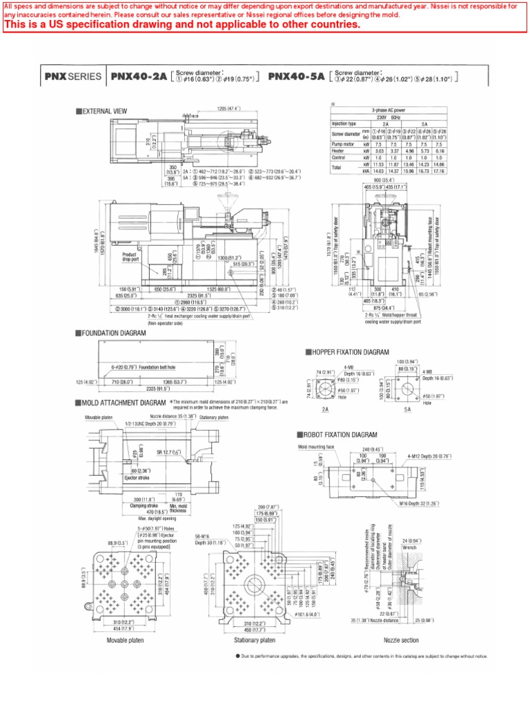 Nissei US Specification Drawing Notice | PDF