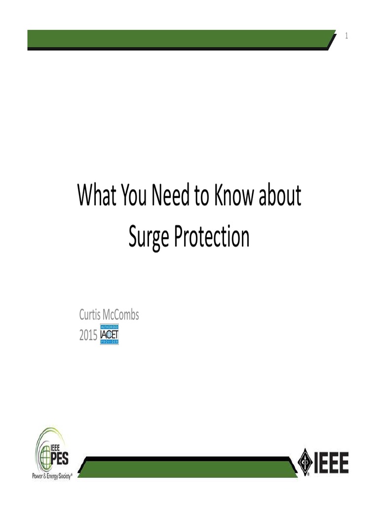 Protecting Critical Systems from Damaging Surges An Overview of Surge