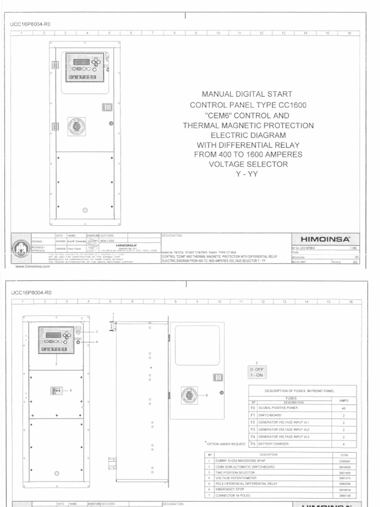 Digital Start Control Panel CC1600 | PDF | Power (Physics) | Components