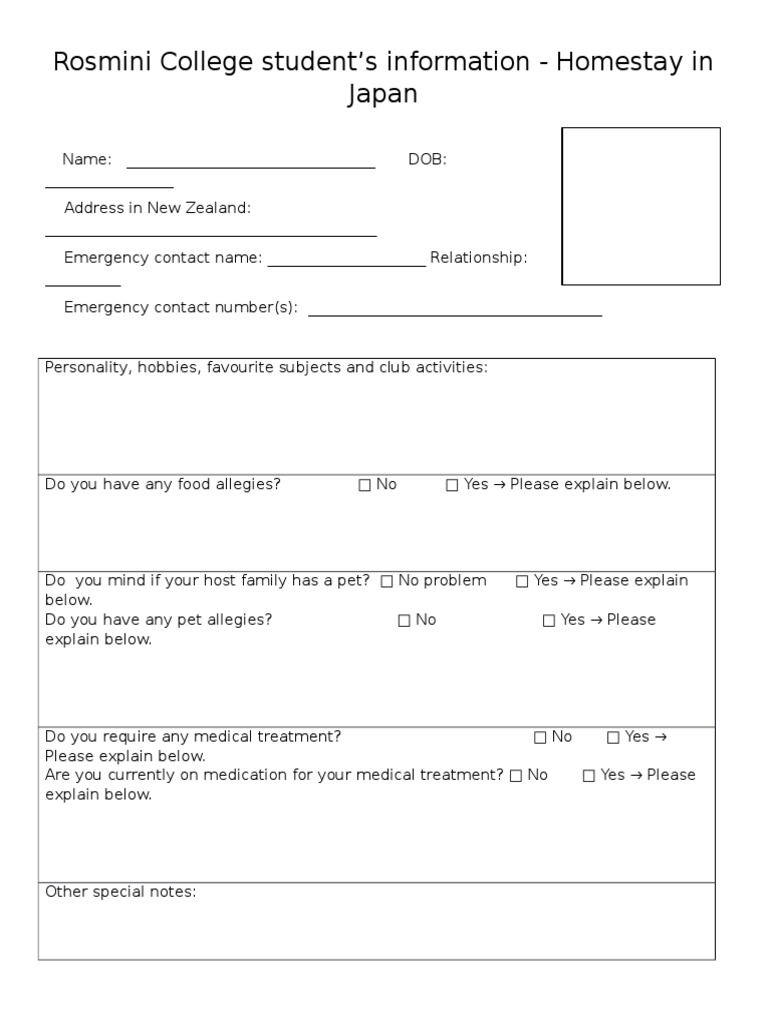 Homestay Format | PDF