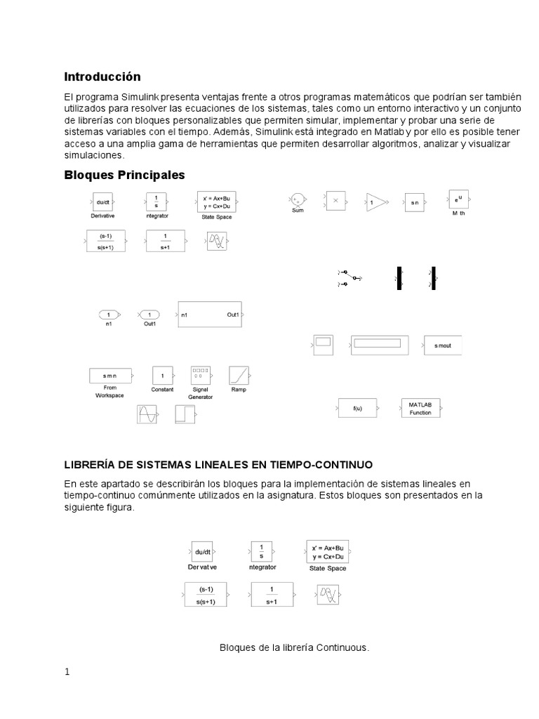 Manual Simulink | PDF | Sistema de ecuaciones lineales | Matriz ...