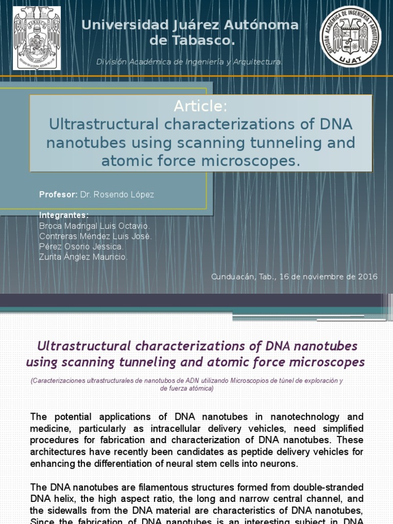 Characterizing DNA Nanotubes with AFM and STM | PDF | Scanning ...