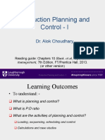 Production Planning and Control - I: Dr. Alok Choudhary