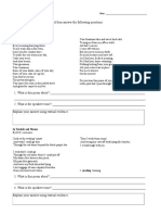 Tone Worksheet Poem Analysis