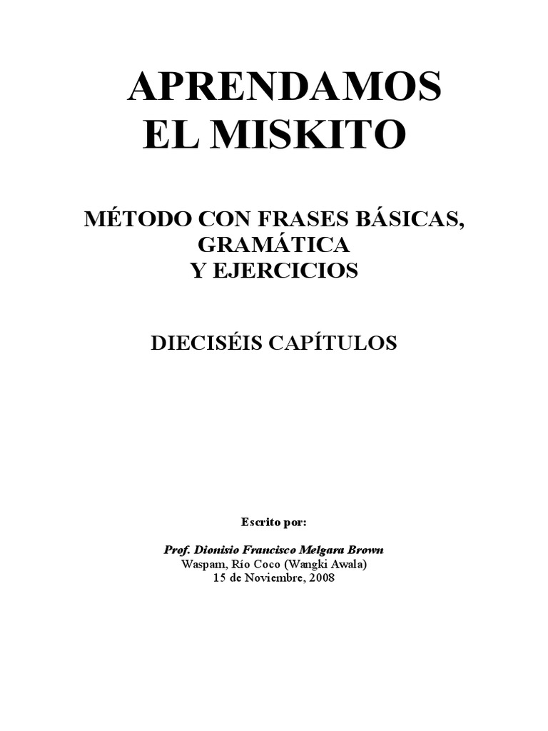 Aprende Miskito Fácilmente | PDF | Adjetivo | Verbo