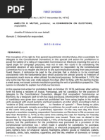 Petitioner vs. vs. Respondent Amelito R. Mutuc Romulo C. Felizmeña