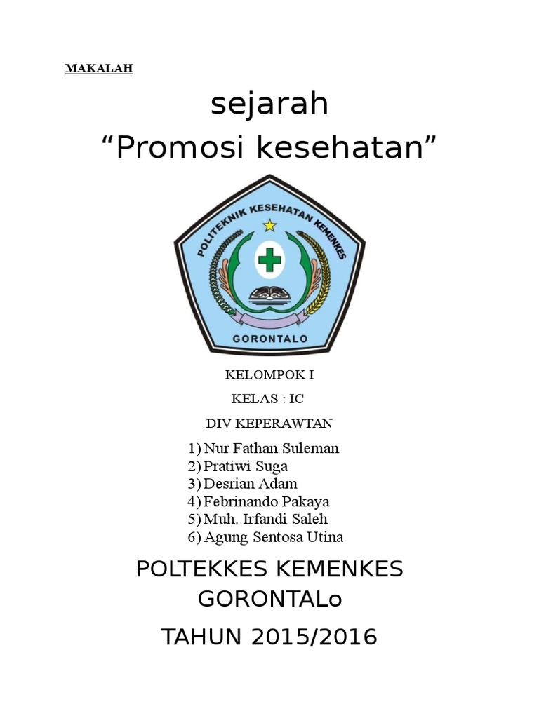 Makalah Sejarah Promosi Kesehatan