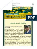 Hill Garden News: Message From The President