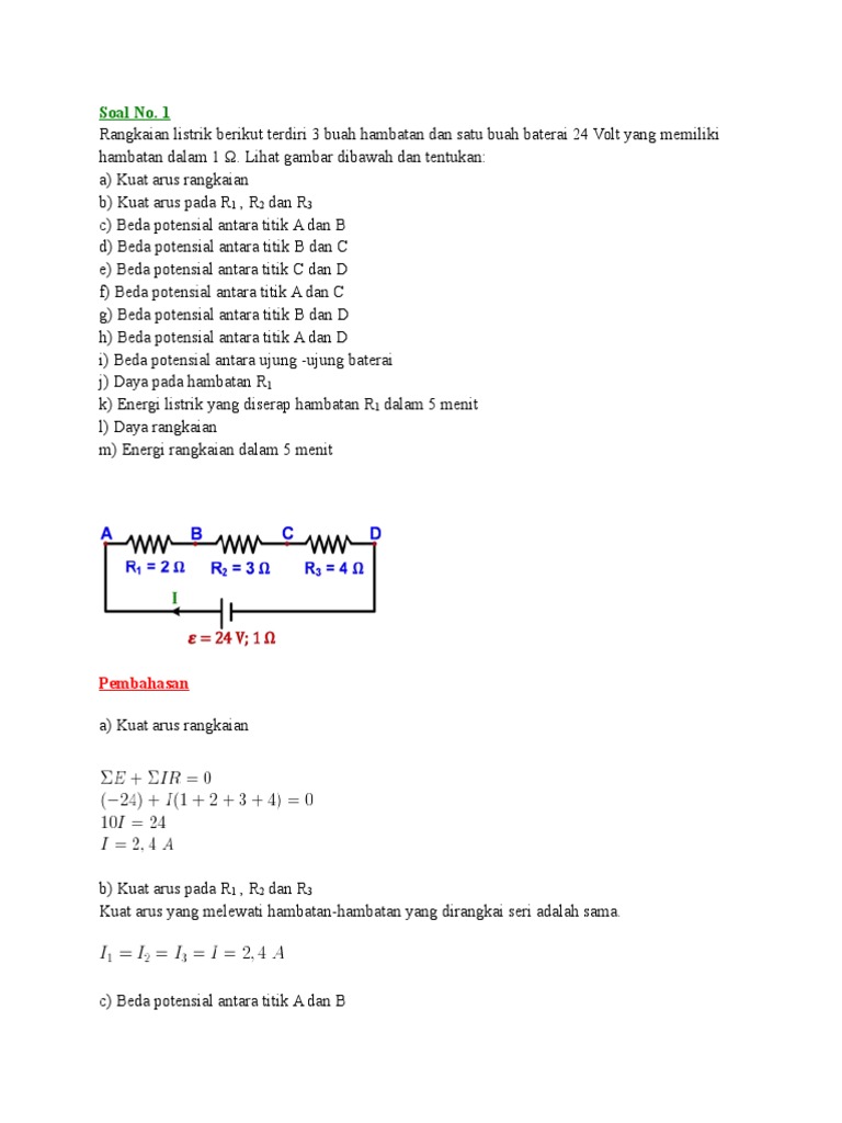 Soal Dan Pembahasan Rangkaian Listrik Pdf
