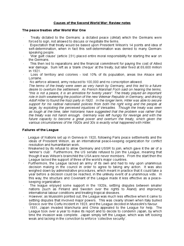 Causes of The Second World War | PDF | Nazi Germany | Militarism