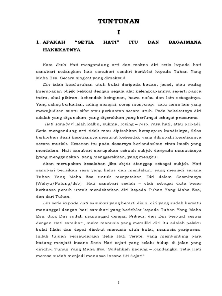 Tuntunan Jati Diri Setia Hati Terate