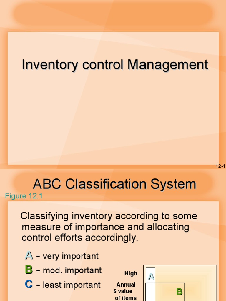 Inventory Control Management Techniques | PDF | Inventory | Production ...