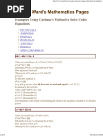 Cardano's Method Cubic Examples