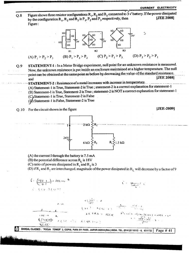 Current Electricity 02 PDF | PDF | Series And Parallel Circuits ...