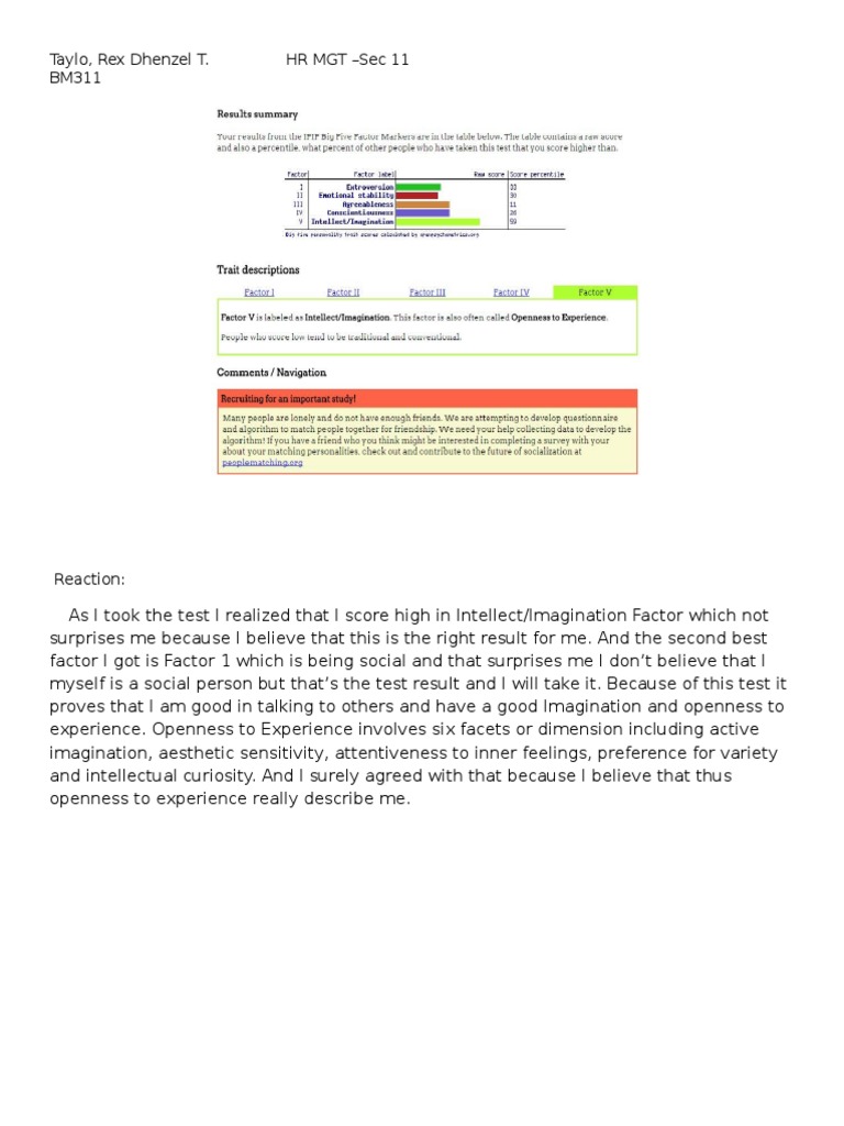 Test Results: Intellect and Social Factors | PDF