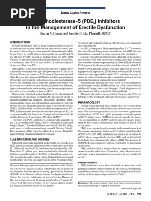 PDE-5 Inhibitors - Drug Class Review | PDF | Drugs | Pharmacology